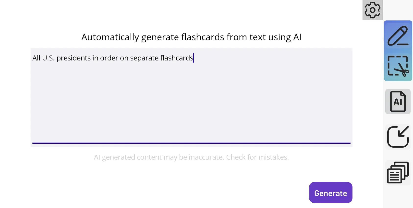 Generate Flashcards with Prompt